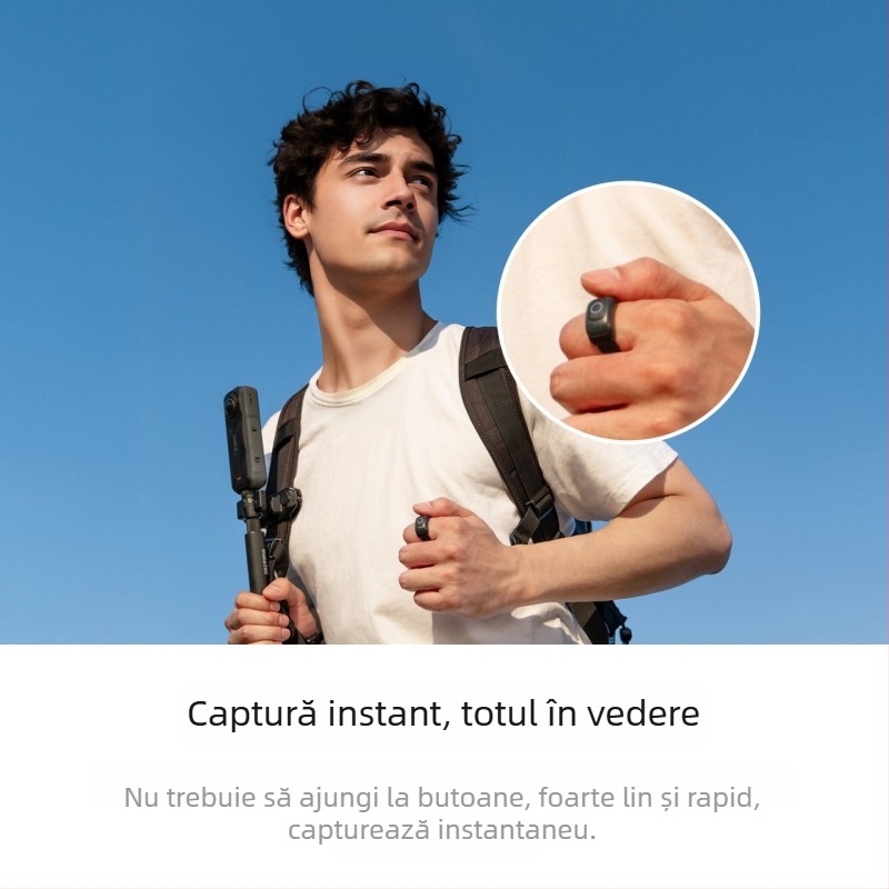 Shadowstone inel telecomandă Insta360 GO Ultra - compatibil cu Insta360 GO Ultra; materiale: plastic, metal, bandă elastică; imprimarea siglei: nu este suportată