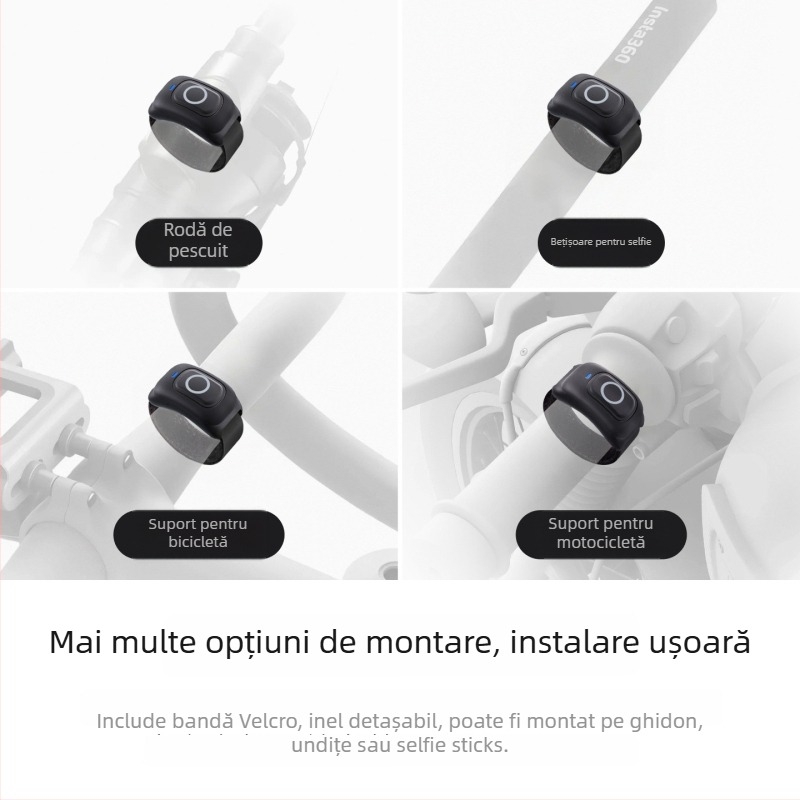 Shadowstone inel telecomandă Insta360 GO Ultra - compatibil cu Insta360 GO Ultra; materiale: plastic, metal, bandă elastică; imprimarea siglei: nu este suportată