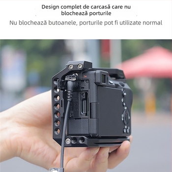 Cage pentru cameră din aluminiu pentru Sony A7M3/A7R3/A7C/A9 și Canon R5/R6, încărcare maximă 2–5 kg