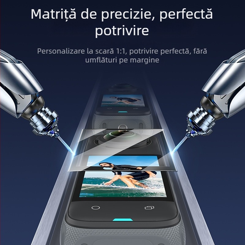 Protecție ecran din sticlă securizată pentru Insta360 X4/X5, model S6-FLM-04-TIS, fără logo