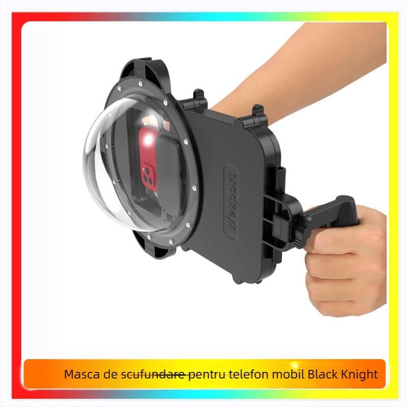 Masca de scufundări cu stabilizator pentru smartphone pentru filmări subacvatice — Wesport, model Mobile phone diving mask, compatibil universal cu telefoane mobile, material: plastic, imprimare logo disponibil