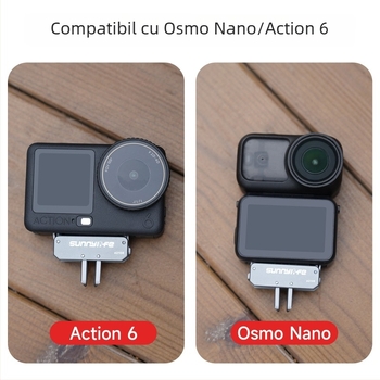 Sunnylife Osmo Nano Action 6 adaptor magnetic, aliaj de aluminiu + magnet + silicon, eliberare dublă rapidă
