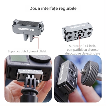 Sunnylife Osmo Nano Action 6 adaptor magnetic, aliaj de aluminiu + magnet + silicon, eliberare dublă rapidă