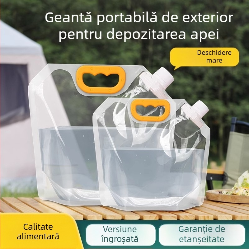 Geantă pliabilă de apă pentru exterior, găleată din plastic cu capacitate mare, pentru camping și călătorii, depozitare apă de calitate alimentară, pentru apă sau combustibil