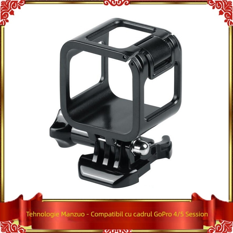 Ramă protecție GoPro Hero4/5 Session cu bază – Carcasă PC, deschidere frontală, protecție împotriva socurilor, 50 g
