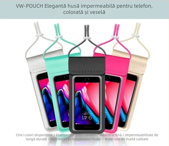 Husă universală TPU impermeabilă pentru telefon, pentru înot și scufundări, compatibilă cu ecranul tactil, husă impermeabilă pentru fotografii în băi termale, husă antipraf