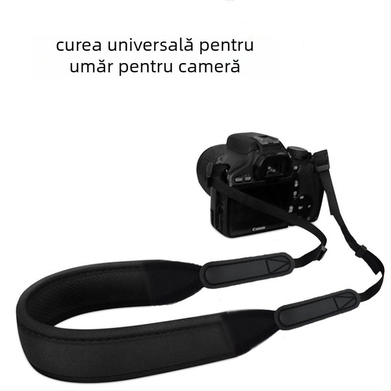 Curea pentru cameră cu eliberare rapidă, lungime reglabilă, material de scufundare, încărcare maximă 3 kg, compatibilă cu toate camerele