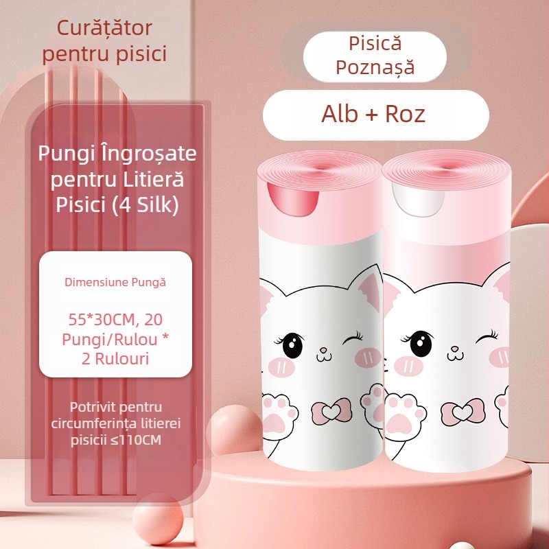 Sac gros pentru nisip de pisică, cu șnur