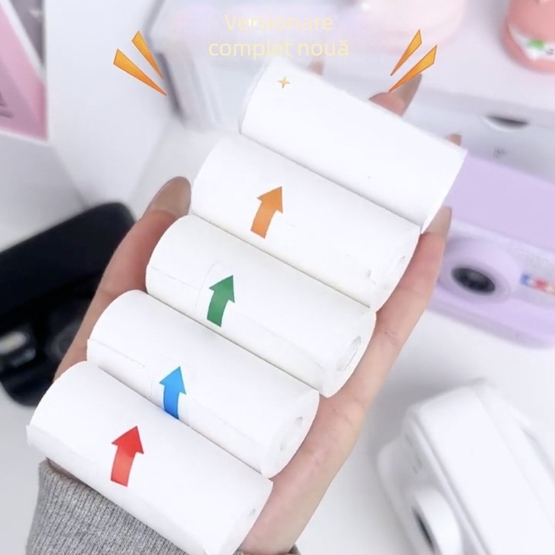 Cameră digitală pentru copii cu obiectiv dublu și imprimantă color, înregistrare video 1080P, ecran LCD de 2,4 inch, slot pentru card de memorie, baterie 1200mAh