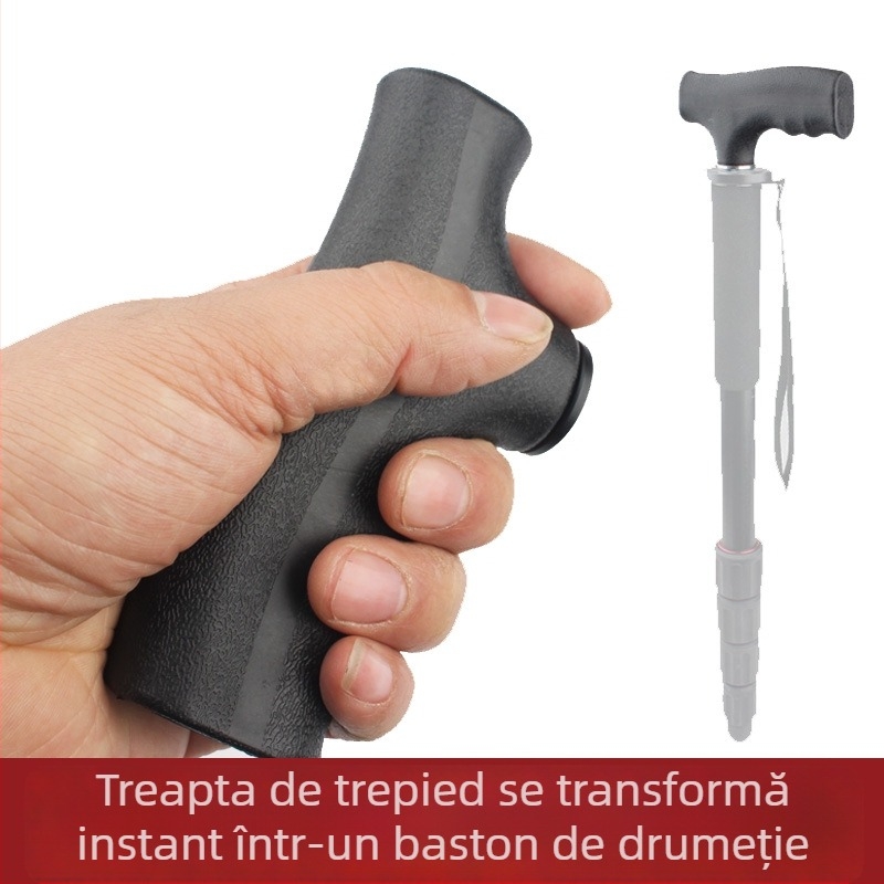 Cap de monopod pentru cameră – Mâner din plastic + aliaj de aluminiu, pentru trepied/monopod; încărcare maximă sub 2 kg; Model: mâner pentru bețe – stil obișnuit
