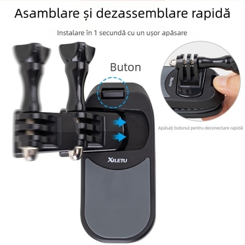 Clip magnetic pentru rucsac pentru camere, suport detașabil pe piept pentru filmări sportive, compatibil cu GoPro, compatibil universal; Material: ABS + adeziv moale; Greutate: 89 g