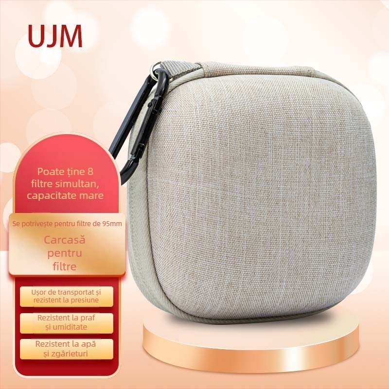 UJM Set depozitare filtre pentru cameră — 8 buc., husă rotundă pentru filtre, protecție pentru lentile, cutie rigidă