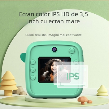Camera pentru copii cu imprimare instantanee, cu obiectiv dublu, video 1080P, ecran HD de 2,4 inch, suport TF card, carcasă ABS (Model A28)