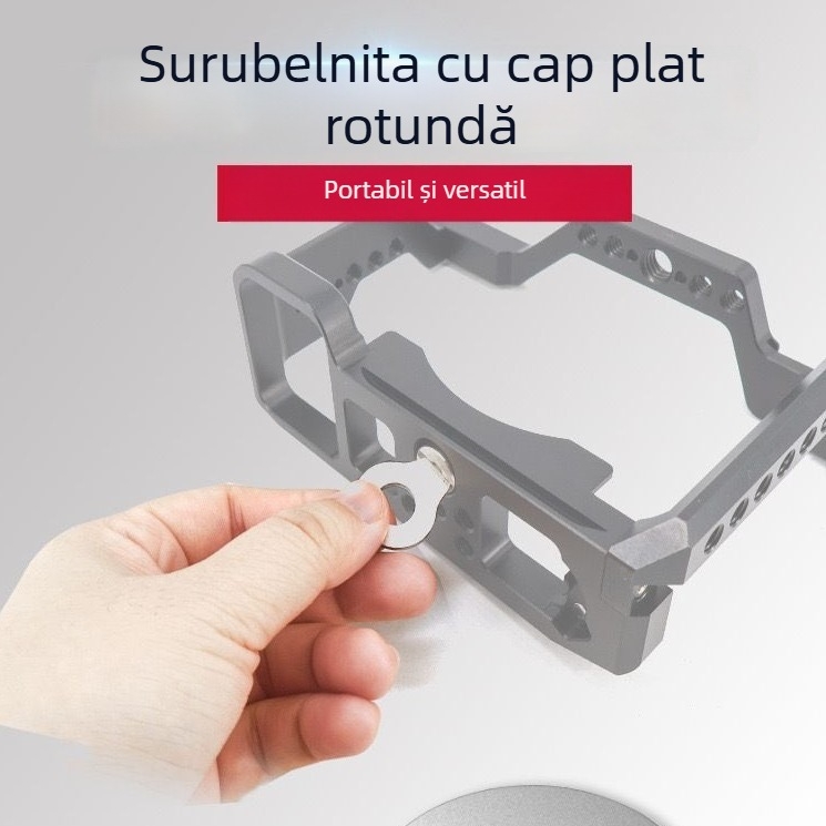 Kit accesorii pentru corpul camerei din aliaj de aluminiu, Rabbit Cage și cheie hex, șuruburi pentru placă cu montură rapidă, unealtă cu cap plat circular, accesorii de extindere; compatibil cu camere; sarcină maximă 2–5 kg; modele A7C/A74/A7M3/R5R6