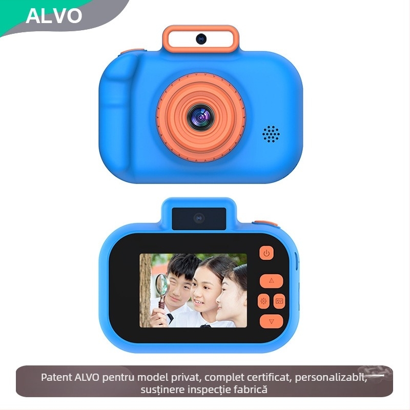 Fotocameră pentru copii H7, cameră digitală în stil DSLR, stocare pe card TF, baterie 600 mAh, funcții: fotografie, video, temporizator, filtre, fotografiere în rafală