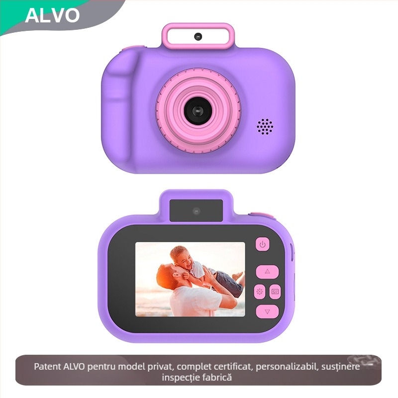 Fotocameră pentru copii H7, cameră digitală în stil DSLR, stocare pe card TF, baterie 600 mAh, funcții: fotografie, video, temporizator, filtre, fotografiere în rafală