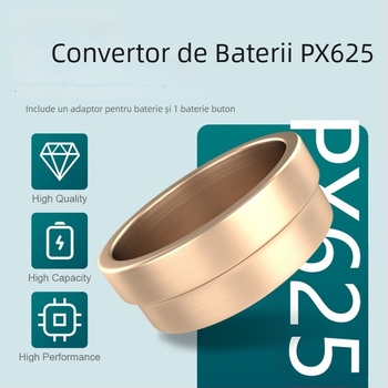 Convertor baterie Px625 pentru cameră – alamă, baterie 1,5V inclusă, compatibil PX625/QL17 Rollei 35 camere foto pe film