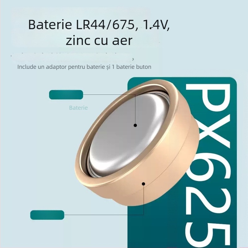 Convertor baterie Px625 pentru cameră – alamă, baterie 1,5V inclusă, compatibil PX625/QL17 Rollei 35 camere foto pe film