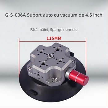 Montură auto cu ventuză — aliaj de aluminiu, sarcină maximă 50 kg, compatibil cu camere micro, telefoane mobile și DSLR (Model G-S-006A)