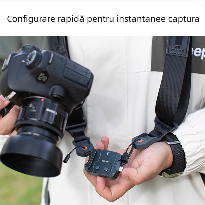 Clema pentru curea de cameră cu eliberare rapidă și bază de conversie diagonală — aliaj de aluminiu, universal pentru mirrorless/SLR, model XQC-1, Cool bump
