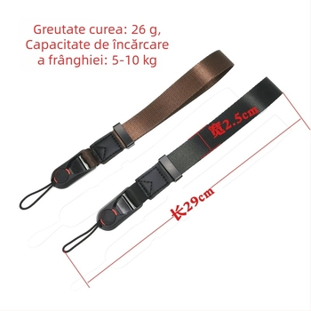 Curea de încheietură pentru cameră cu cataramă de eliberare rapidă, Tuoda TD8085, Nylon + piele microfibră, încărcare maximă 10 kg, lungime reglabilă