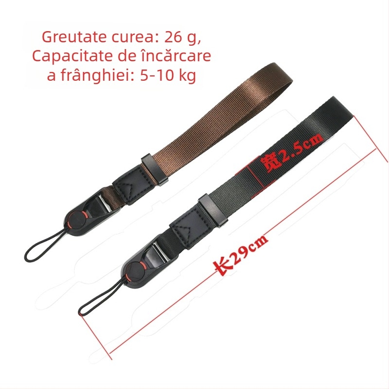 Curea de încheietură pentru cameră cu cataramă de eliberare rapidă, Tuoda TD8085, Nylon + piele microfibră, încărcare maximă 10 kg, lungime reglabilă