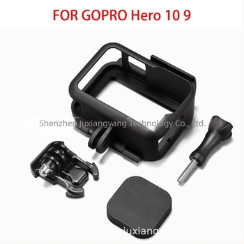 Ramă protectoare GoPro pentru modelele 9 și 10, din plastic, cu capac de obiectiv, protejează carcasa aparatului