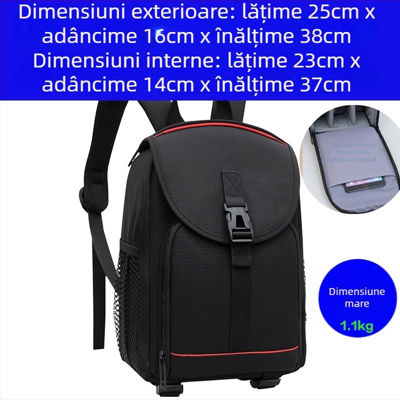 Rucsac foto Anti-Theft din nylon, pentru camere SLR și obiective, cu curele cu pernă de aer