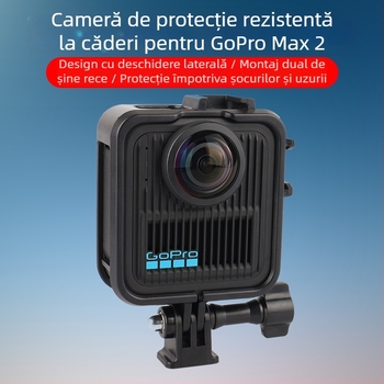 GoPro Max2 Ramă de Extindere din Plastic cu Carcasă Protectoare și Suport pentru Cold Shoe — 34 g, Include Cadru și Bază de Șurub