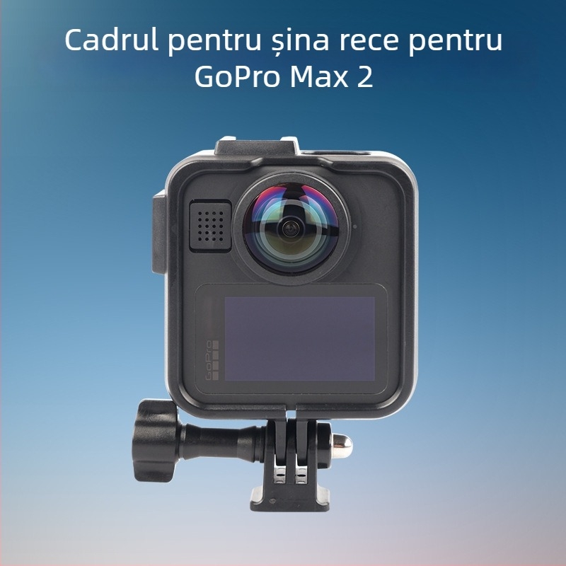 GoPro Max2 Ramă de Extindere din Plastic cu Carcasă Protectoare și Suport pentru Cold Shoe — 34 g, Include Cadru și Bază de Șurub
