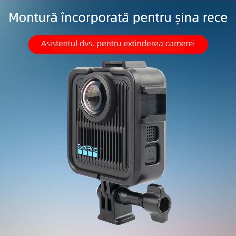 GoPro Max2 Ramă de Extindere din Plastic cu Carcasă Protectoare și Suport pentru Cold Shoe — 34 g, Include Cadru și Bază de Șurub