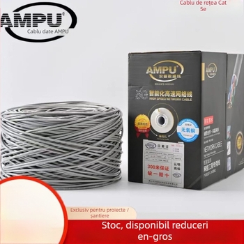 Cablu de rețea Cat5e cu ecranare dublă și cupru fără oxigen pentru supraveghere, uz casnic și industrial