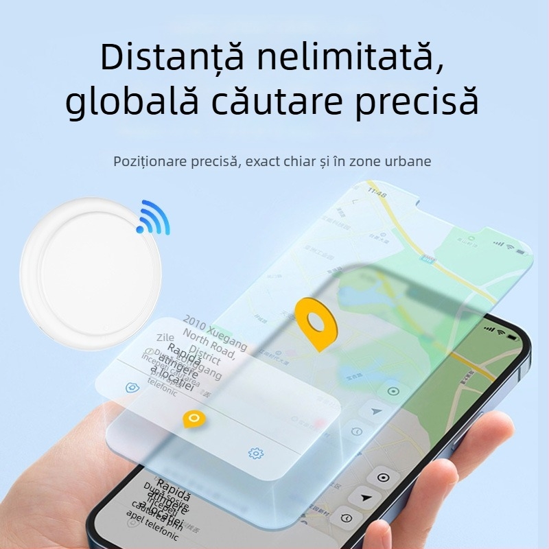 GPS tracker pentru obiecte pierdute și animale de companie – Model D02, baterie 240mAh, poziționare globală, urmărire 7 zile, purtare ca pandantiv