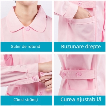 Nomate Uniformă medicală unisex, set cu mâneci lungi, amestec bumbac-poliester, rezistent la temperaturi înalte, toamna 2025