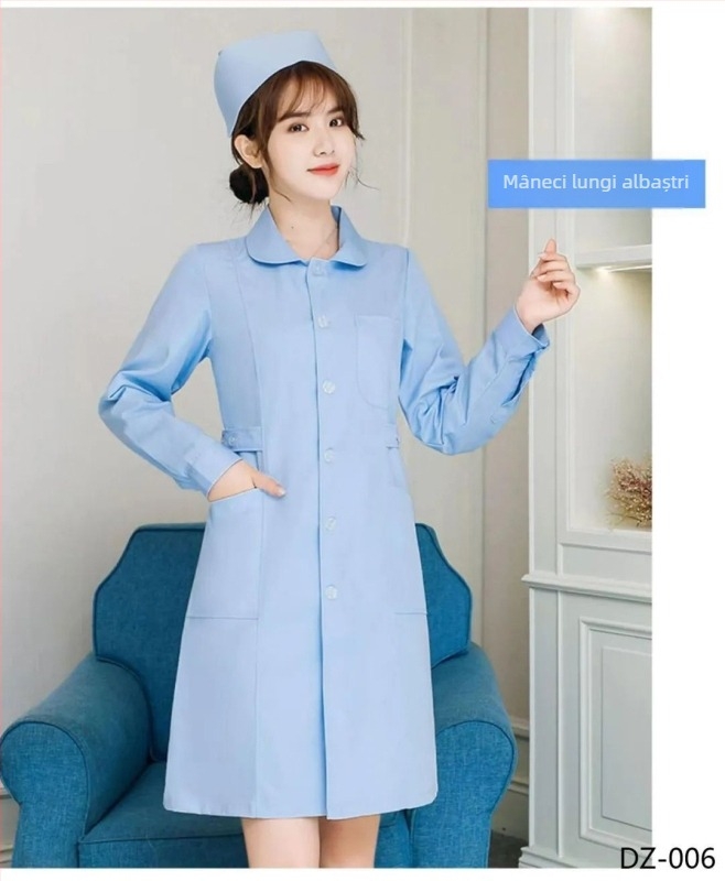 Nomate Uniformă medicală unisex, set cu mâneci lungi, amestec bumbac-poliester, rezistent la temperaturi înalte, toamna 2025