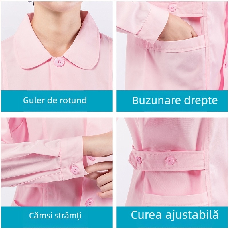 Nomate Uniformă medicală unisex, set cu mâneci lungi, amestec bumbac-poliester, rezistent la temperaturi înalte, toamna 2025