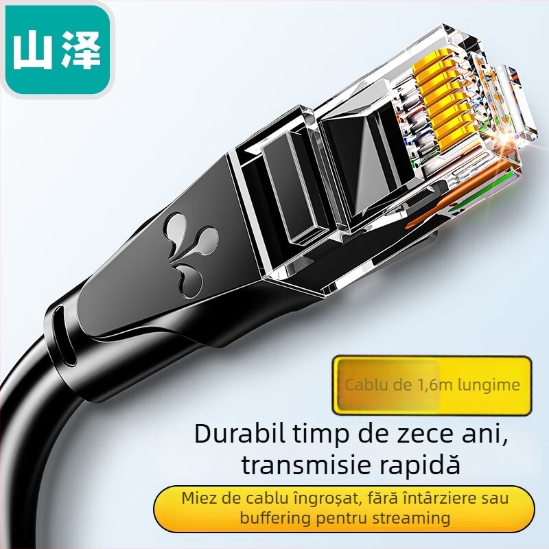 Cablu Cat6 RJ-45, 1000 Mbps, perechi răsucite, PVC înveliș