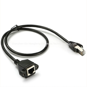 Cablu de prelungire Cat6 RJ45 masculin-feminin cu urechi și găuri pentru șuruburi, 0,3–5 m, cupru fără oxigen, Gigabit