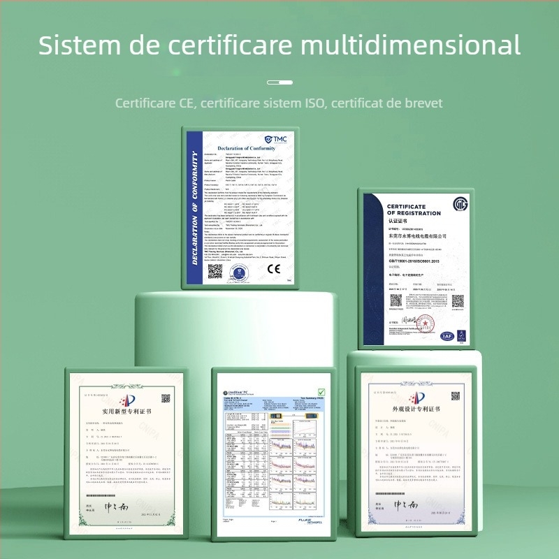CAT8 SFTP cablu de rețea, model CAT8 SFTP CABLE; transfer de 1 Gbps; interval de temperatură -20…80 °C; rezistență la tracțiune 25; rezistență la compresiune 1000P; potrivit pentru calculator, switch, router, TV
