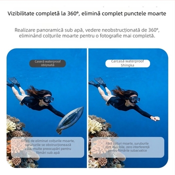 Carcasă impermeabilă pentru cameră de acțiune DJI Osmo 360, corp din PC prelucrat mecanic, pentru exterior