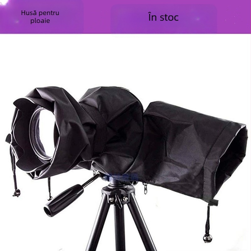 Protecție de ploaie pentru DSLR pentru obiectiv teleobiectiv mediu, nylon impermeabil, compatibil cu Canon 5D III, Nikon D800 și alte corpuri similare