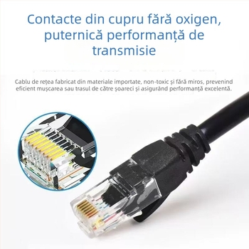 Cablu Ethernet Cat6e, 8 conductori, RJ-45, Gigabit (cu perechi răsucite)