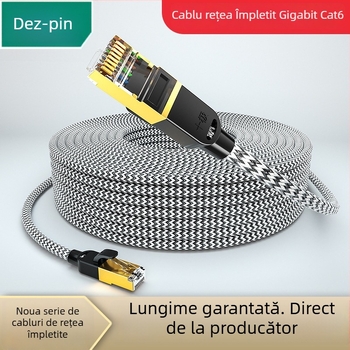 Cablu Cat6 împletit Ethernet, 8 conductori, RJ-45, interior, viteză gigabit, Ten Pole SJ-B6001, nucleu din aluminiu acoperit cu cupru, conductor de 6,1 mm