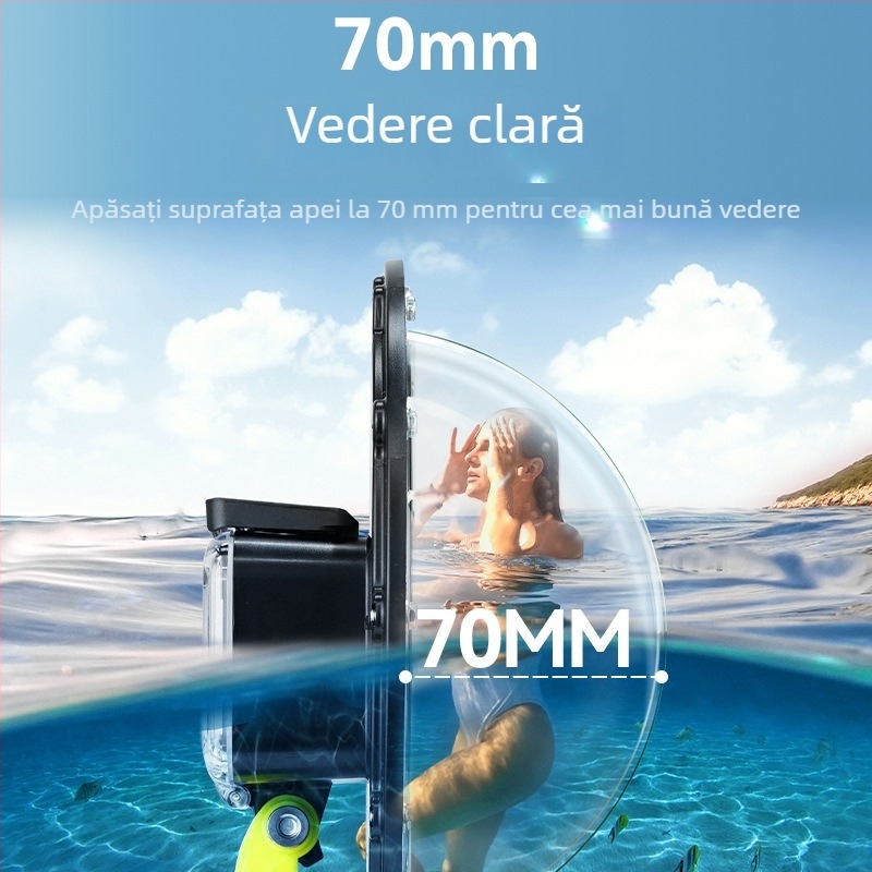 TELESIN Carcasă protecție impermeabilă pentru DJI Action4/3 – Carcasă PC+acrilic, Model AGDY76