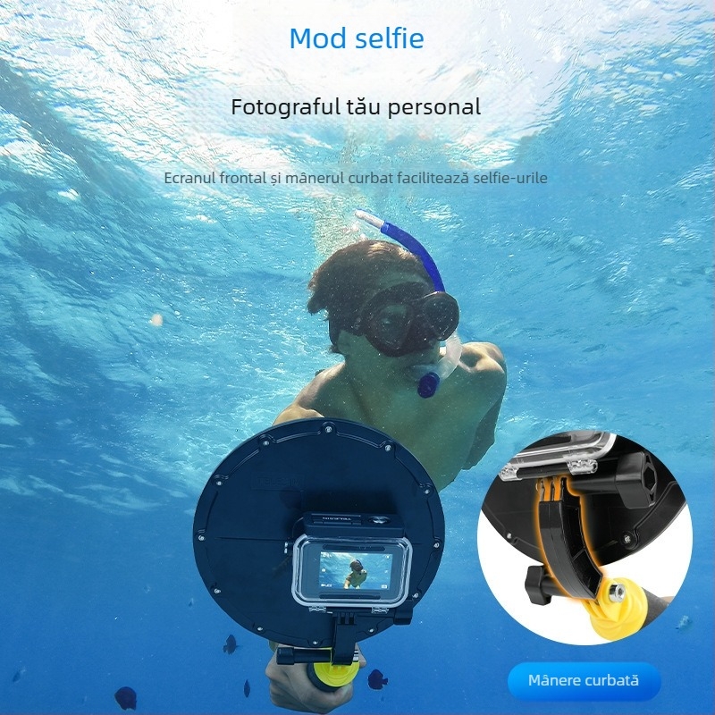 TELESIN Carcasă protecție impermeabilă pentru DJI Action4/3 – Carcasă PC+acrilic, Model AGDY76