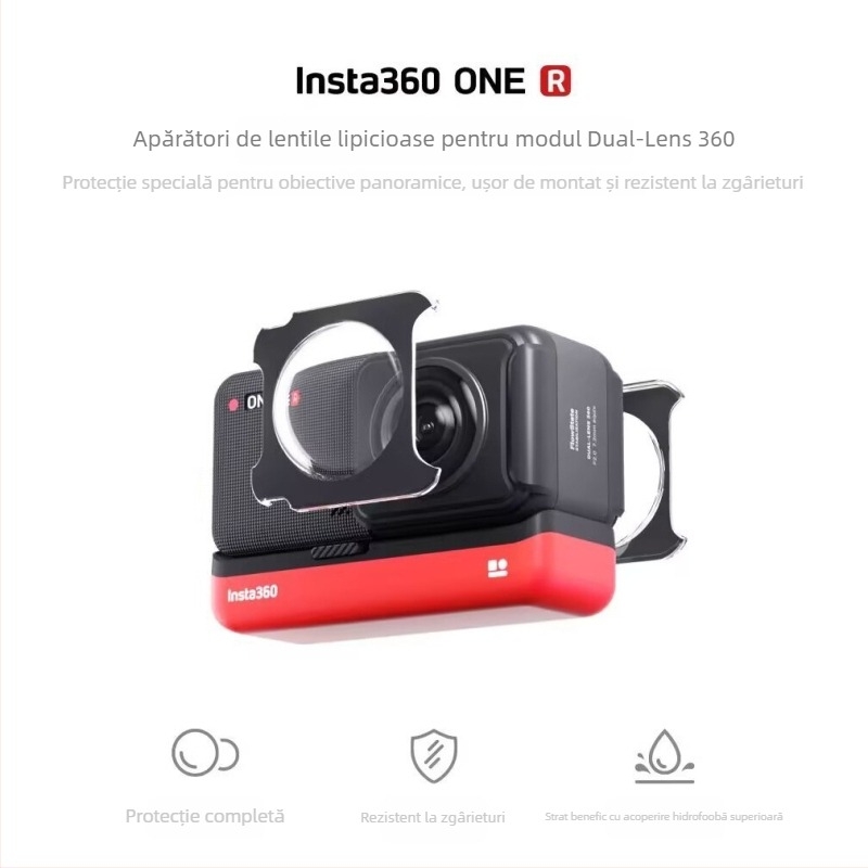 Insta360 ONERS/R Lentilă Panoramică Universală — Carcasă Protectoare Adezivă cu Film Anti-zgâriere