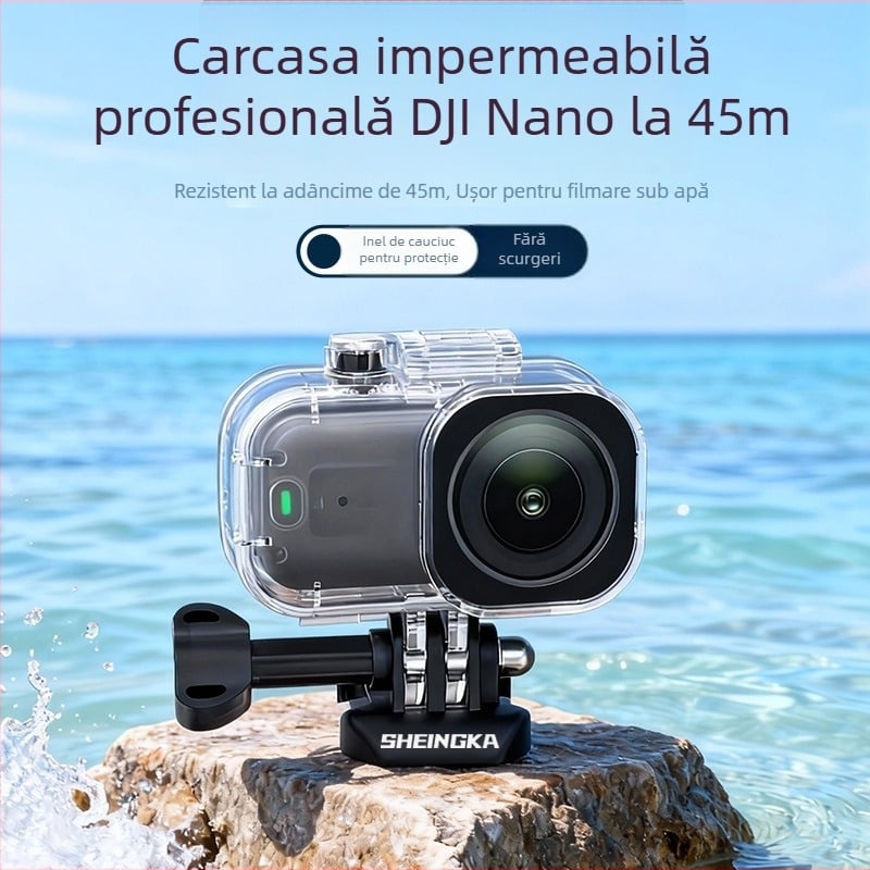 Carcasă impermeabilă pentru DJI Nano Cameră – Material: PC + oțel inoxidabil 304 + sticlă temperată; Model: DJI Nano Camera; Cod produs: FLW138; Brand: sheingka