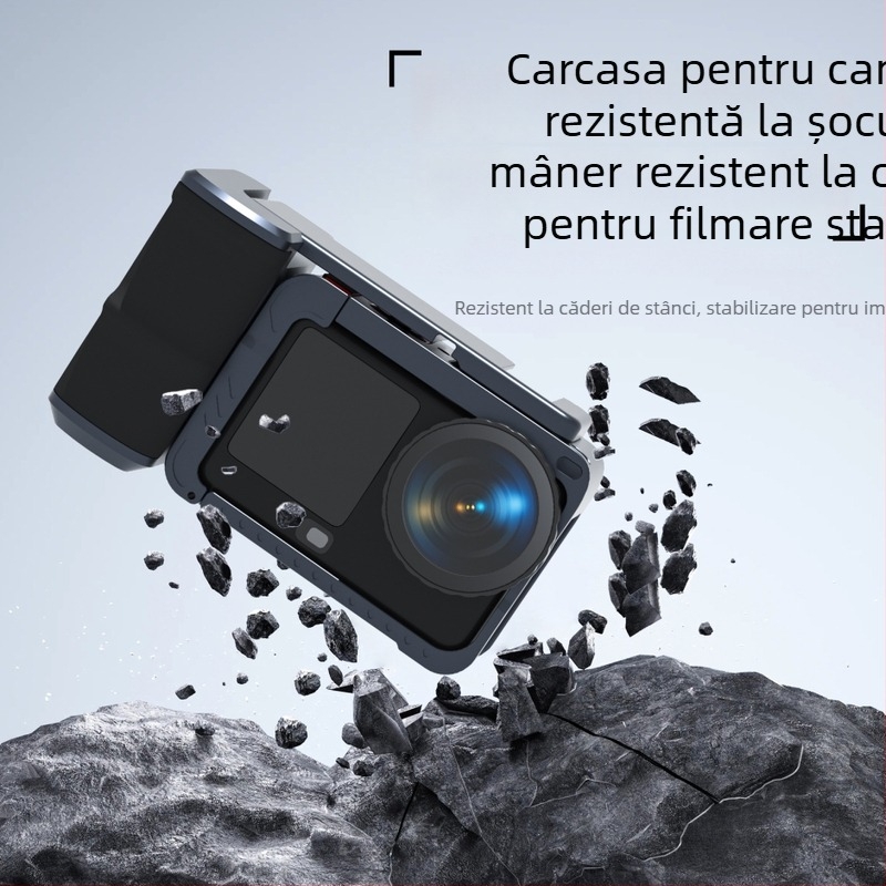 DJI Action6 Cadru de extensie din aliaj de aluminiu cu carcasă de protecție și soclu rece (Model ZH0037; Compatibil: DJI Action6; Material: aliaj de aluminiu; Personalizare logo)