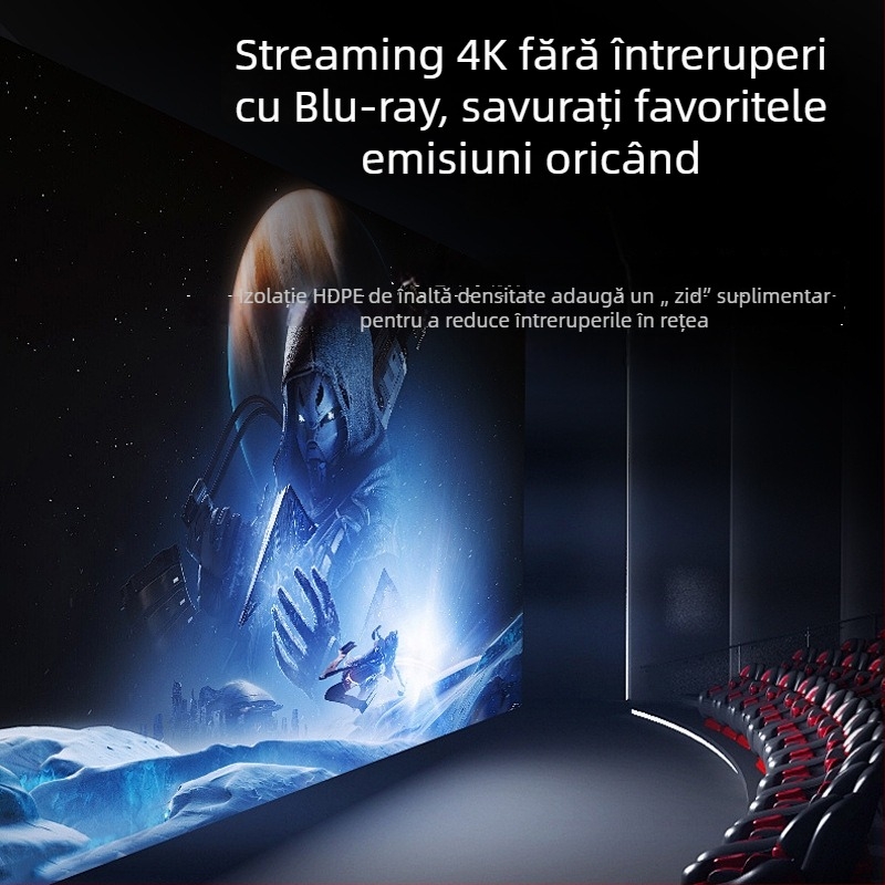 Cablu Ethernet Cat6 pentru router, conectori placați cu aur, 1000 Mbps, lungime 1 m, utilizare în interior