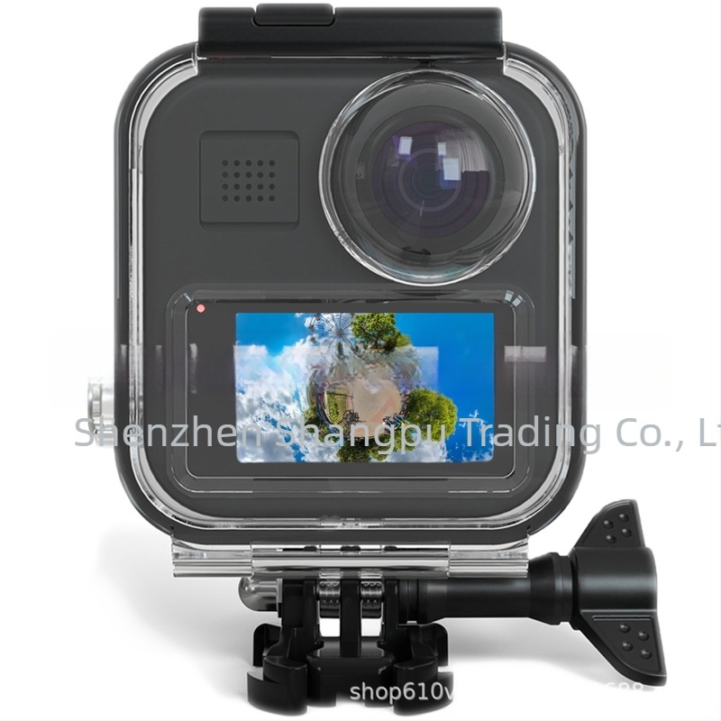 GoPro Max 2025 Carcasă impermeabilă - impermeabilitate aprofundată, montaj fix al camerei, protecție a corpului, absorbție de șocuri; compatibil GoPro Max
